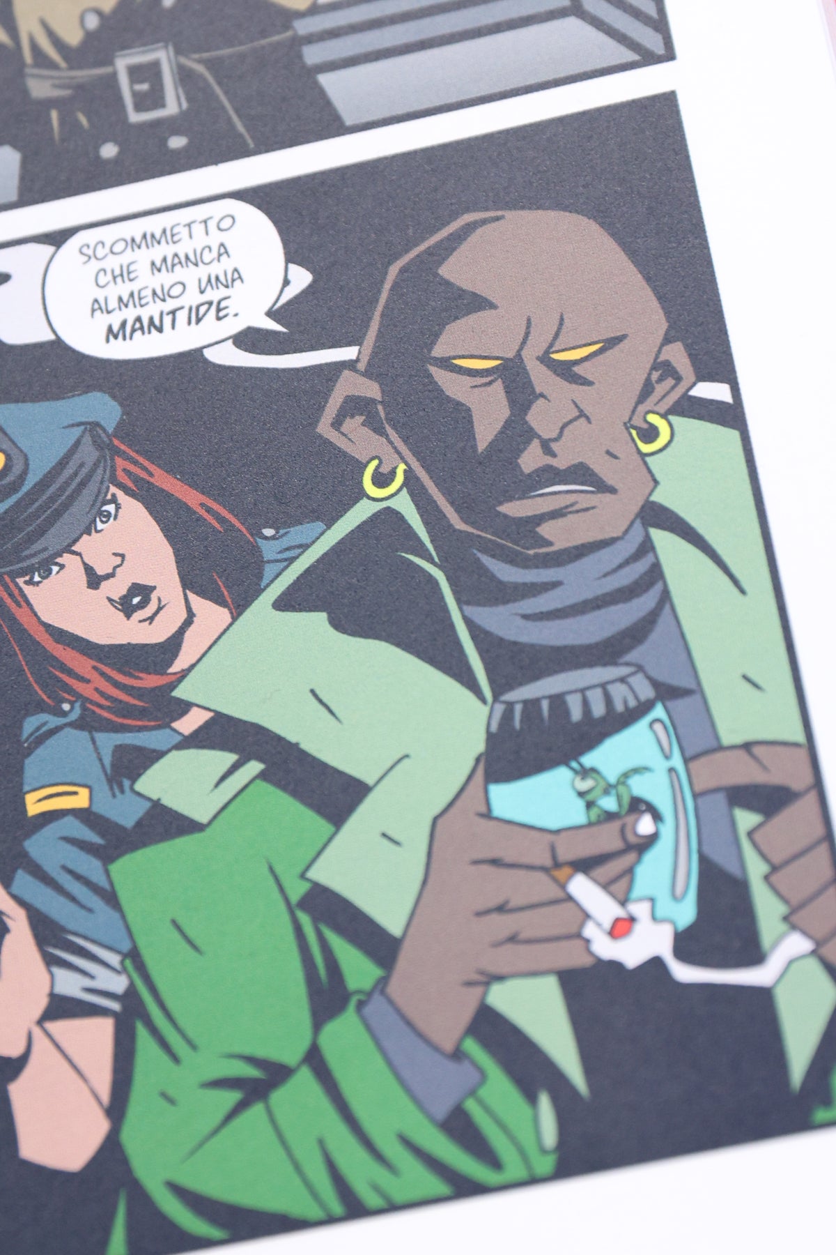 La Mantide – Pagina interna del fumetto con dettaglio Kobra Von